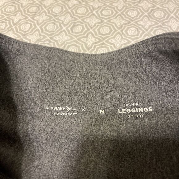 Old Navy Active Leggings Women M  gray Powersoft High Rise Go-Dry Yoga Joggers - Picture 3 of 8